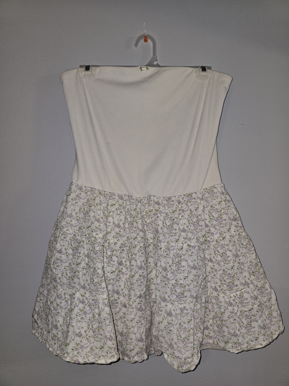 Strapless Floral Mini Skater Dress